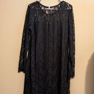 Maurices Black Lace Long Sleeve Dress